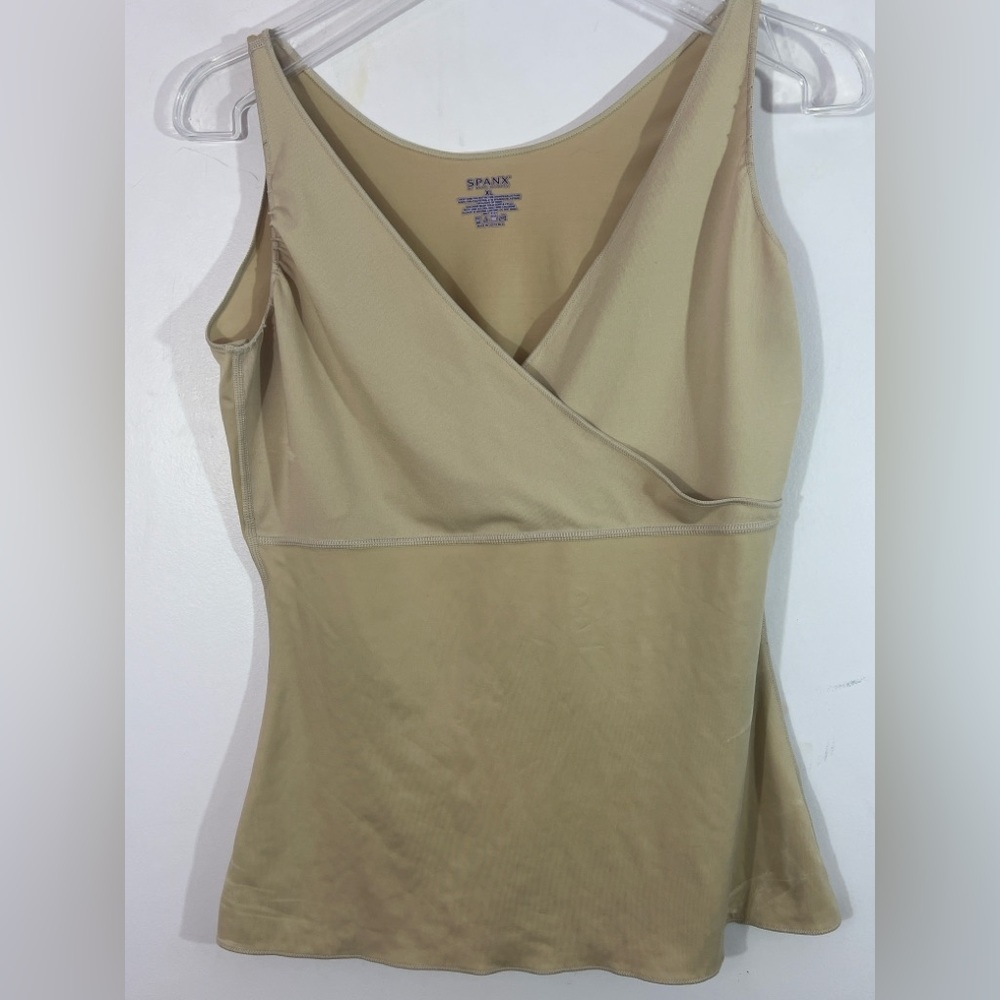 SPANX Nude Shapewear Camisole Tank XL Wrap V-Neck Smoothing Control Top